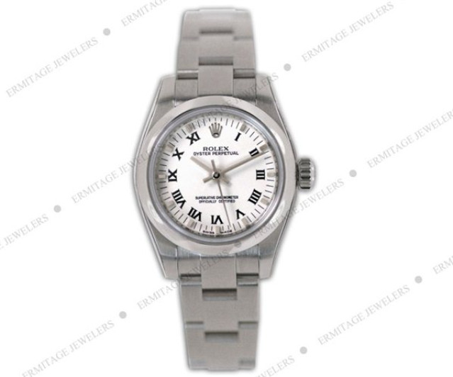 Rolex 176200 Steel on Oyster White with Black Roman & Silver Index